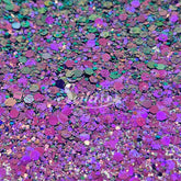 Fantasy Chameleon Chunky Glitter - Purple Glitter / Green Glitter
